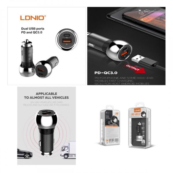 شارژر فندکی (ماشینی) برند Ldnio مدل C1 - Image 2
