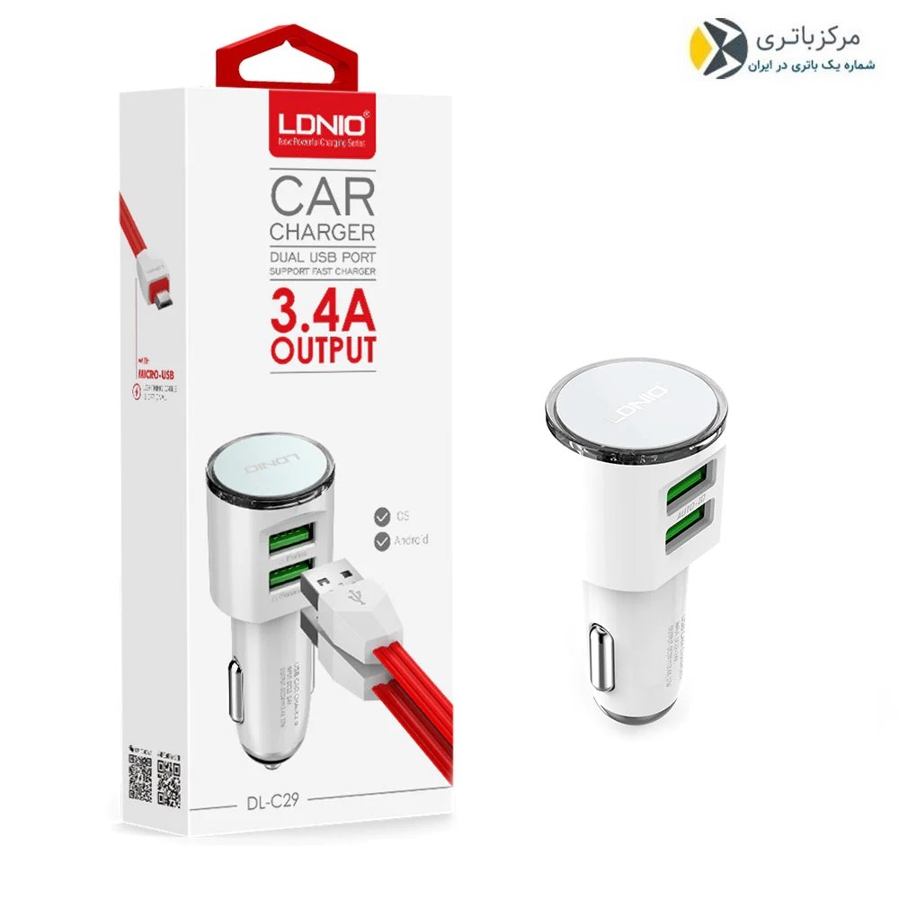 شارژر فندکی Ldnio مدل DL-C29 فست شارژر
