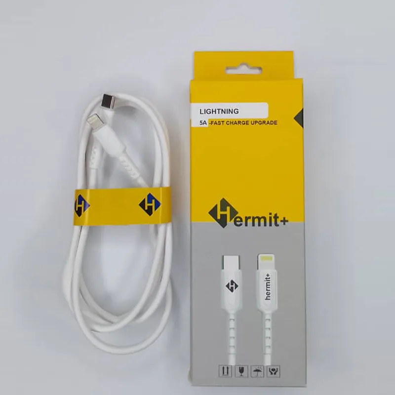 کابل فست شارژ 5 آمپر Lightning مدل H-08 برند Hermit