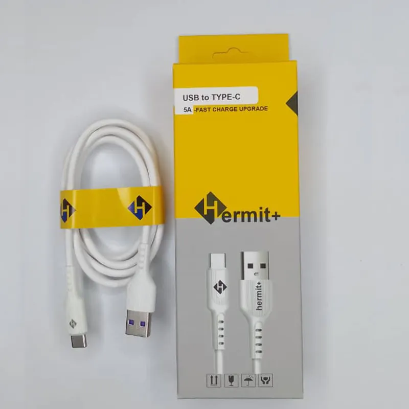 کابل فست شارژ 5 آمپر USB To Type-c مدل H-09 برند Hermit