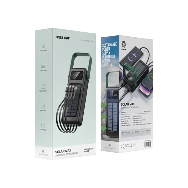 پاوربانک گرین لاین سولار مکس 30000 میلیآمپر مدل GL-PB72 - Image 2