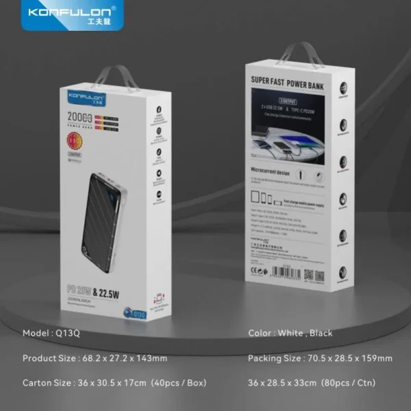 پاور بانک کانفلون 20000 مدل Q13q - Image 2